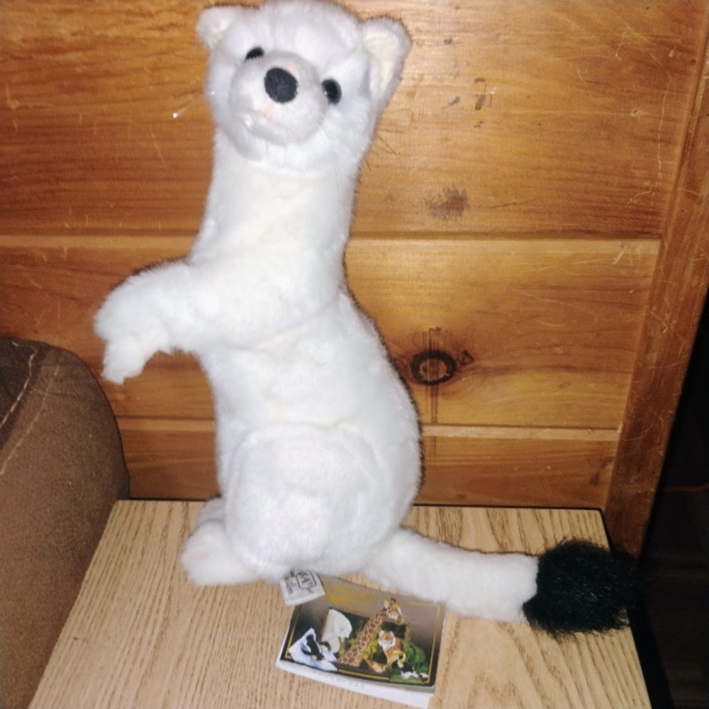 Hansa White and Black Plush Ferret Plush